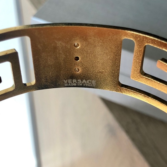 SOLD Versace Bangle - Gold Tone Brass - Picture 5 of 7